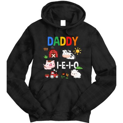 Daddy I E I O Farm Party 3rd Birthday Tie Dye Hoodie