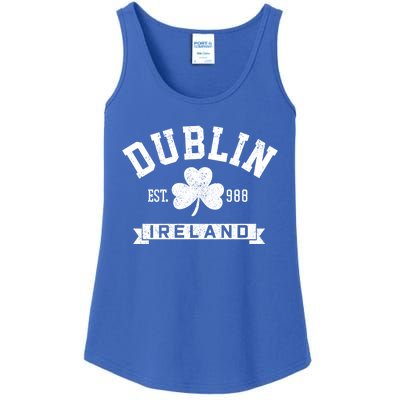 Dublin Ireland Est 988 Clover Leaf Shamrock St Patricks Day Gift Ladies Essential Tank