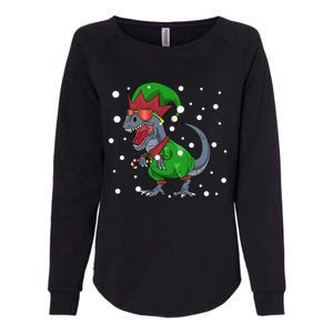 Dinosaur In Elf Costume Christmas Gnome Trex Gift Womens California Wash Sweatshirt