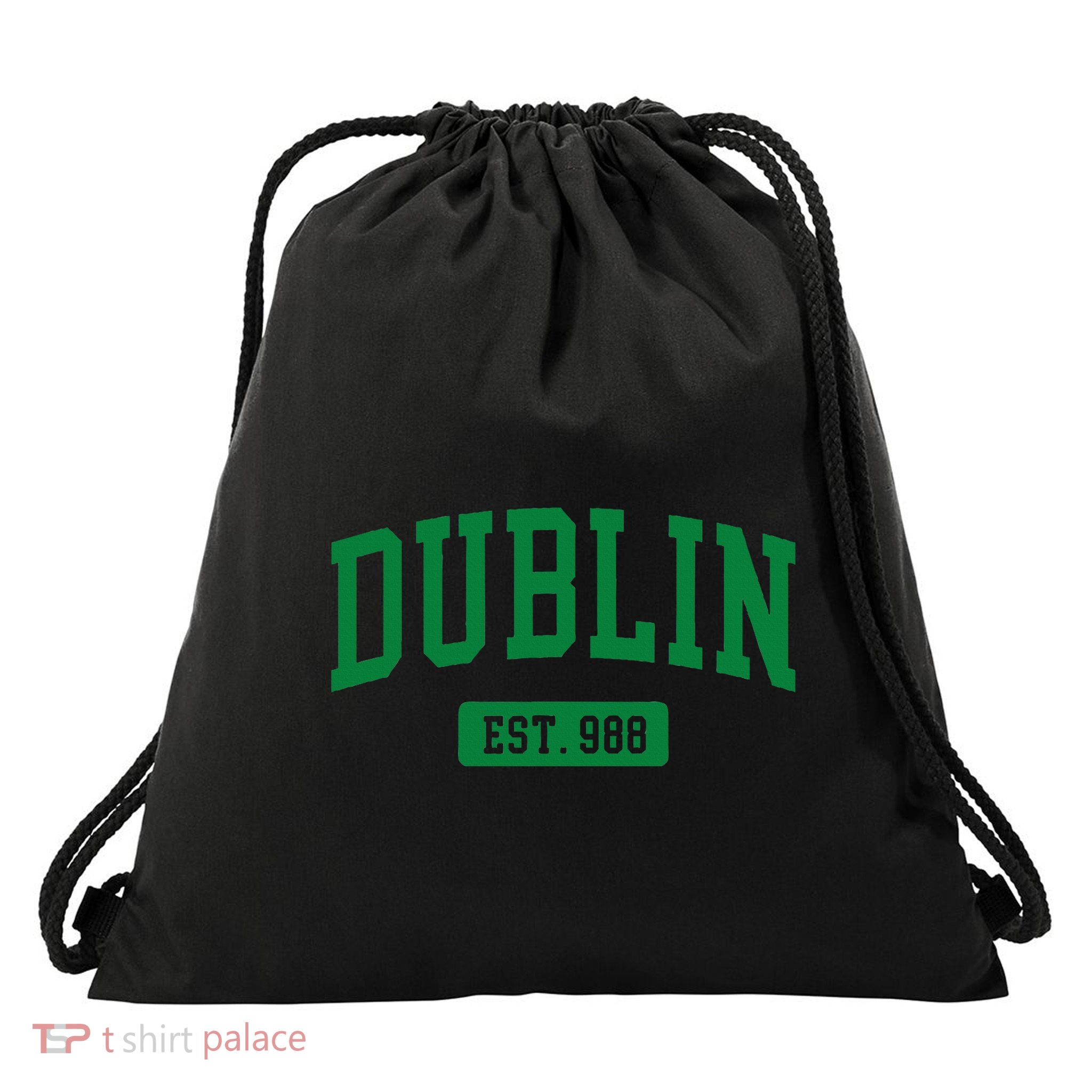 Dublin Ireland Est. 988 Irish Vintage Drawstring Bag