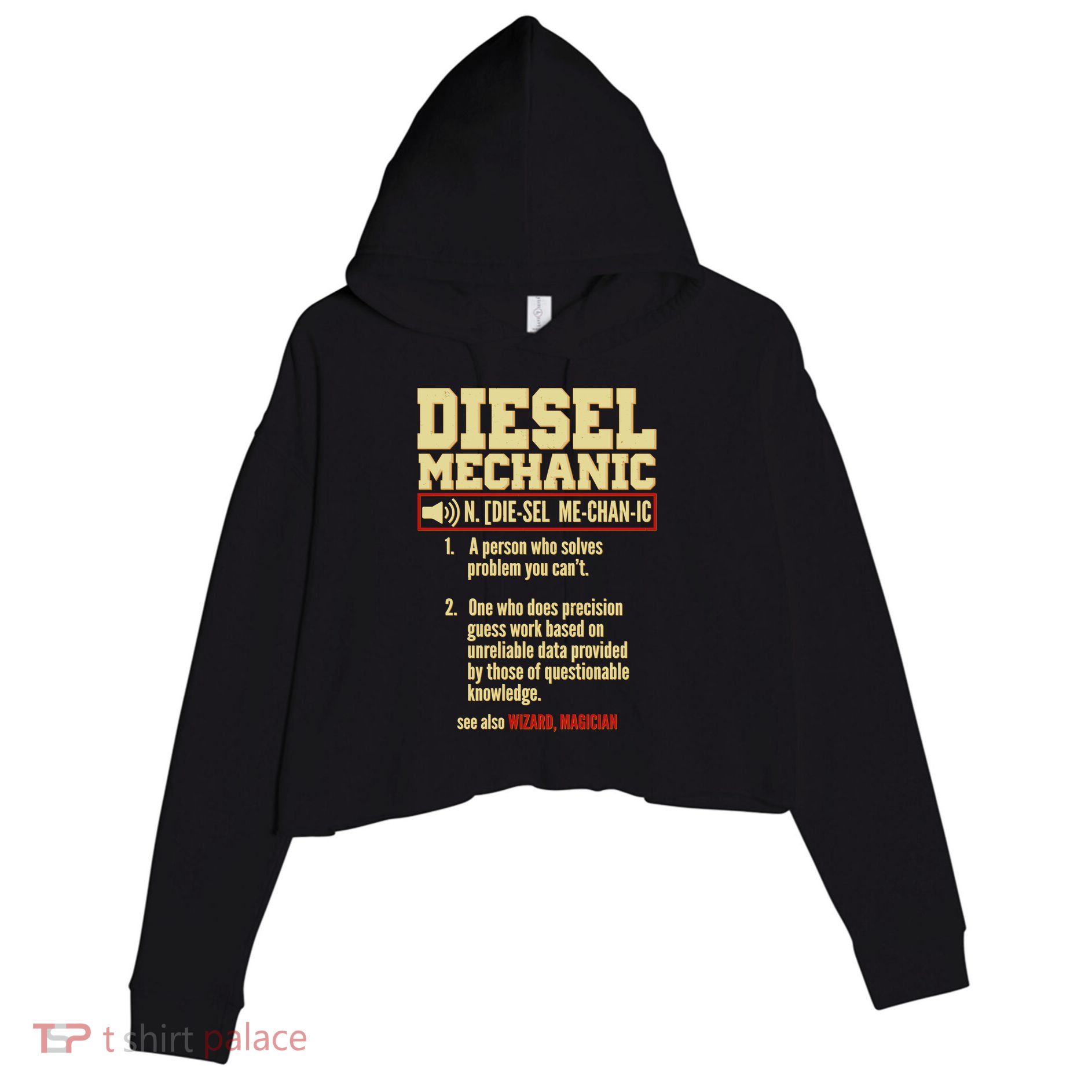 Diesel Mechanic Crop Fleece Hoodie