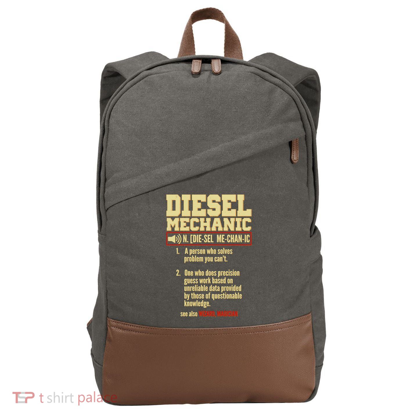 Diesel Mechanic Cotton Canvas Backpack