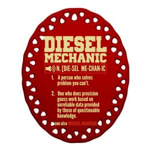 Diesel Mechanic Ceramic Oval Ornament