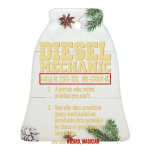 Diesel Mechanic Ceramic Bell Ornament