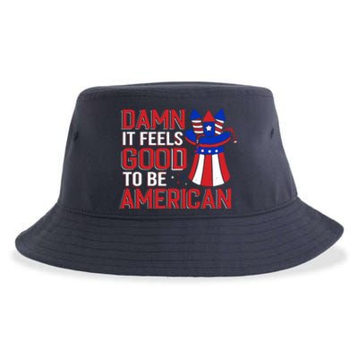 Damn It Feels Good To Be An American Funny 4th Of July Gift Sustainable Bucket Hat