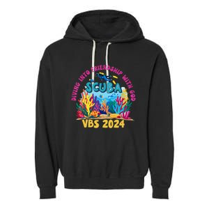 Diving Into Friendship With God Beach Scuba Vbs 2024 Garment-Dyed Fleece Hoodie