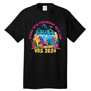 Diving Into Friendship With God Beach Scuba Vbs 2024 Tall T-Shirt