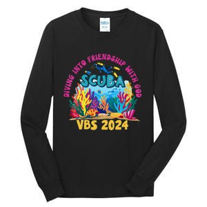 Diving Into Friendship With God Beach Scuba Vbs 2024 Tall Long Sleeve T-Shirt