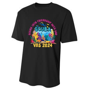 Diving Into Friendship With God Beach Scuba Vbs 2024 Performance Sprint T-Shirt