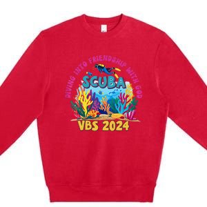 Diving Into Friendship With God Beach Scuba Vbs 2024 Premium Crewneck Sweatshirt