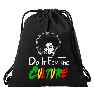 Do It For The Culture Junenth Afro Queen Black History Gift Drawstring Bag