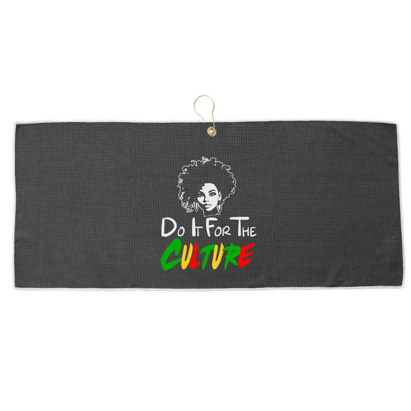 Do It For The Culture Junenth Afro Queen Black History Gift Large Microfiber Waffle Golf Towel