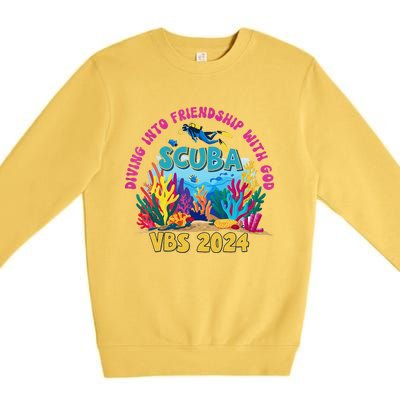 Diving Into Friendship With God Beach Scuba Vbs 2024 Premium Crewneck Sweatshirt