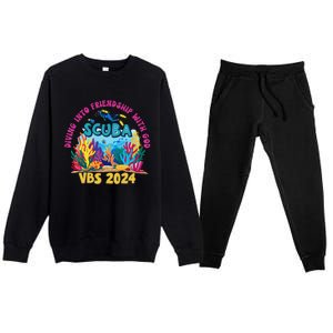 Diving Into Friendship With God Beach Scuba Vbs 2024 Premium Crewneck Sweatsuit Set