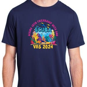 Diving Into Friendship With God Beach Scuba Vbs 2024 Adult ChromaSoft Performance T-Shirt