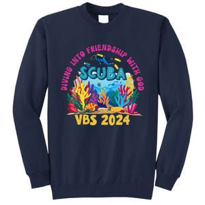 Diving Into Friendship With God Beach Scuba Vbs 2024 Tall Sweatshirt