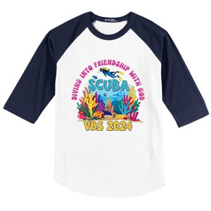 Diving Into Friendship With God Beach Scuba Vbs 2024 Baseball Sleeve Shirt