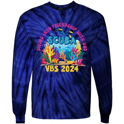 Diving Into Friendship With God Beach Scuba Vbs 2024 Tie-Dye Long Sleeve Shirt