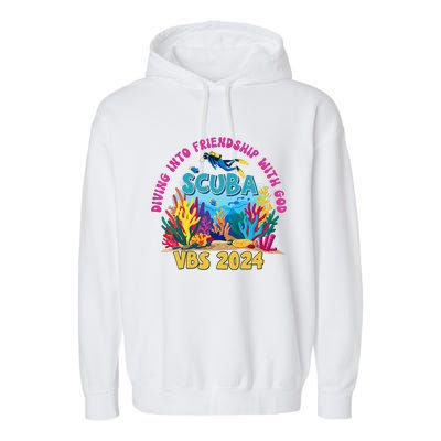 Diving Into Friendship With God Beach Scuba Vbs 2024 Garment-Dyed Fleece Hoodie