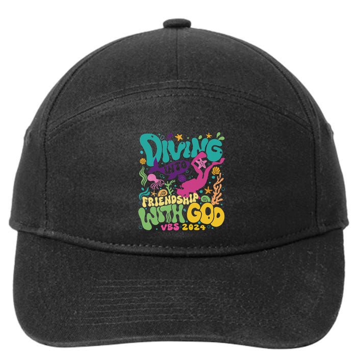 Diving Into Friendship With God Scuba Vbs 2024 Christian 7-Panel Snapback Hat