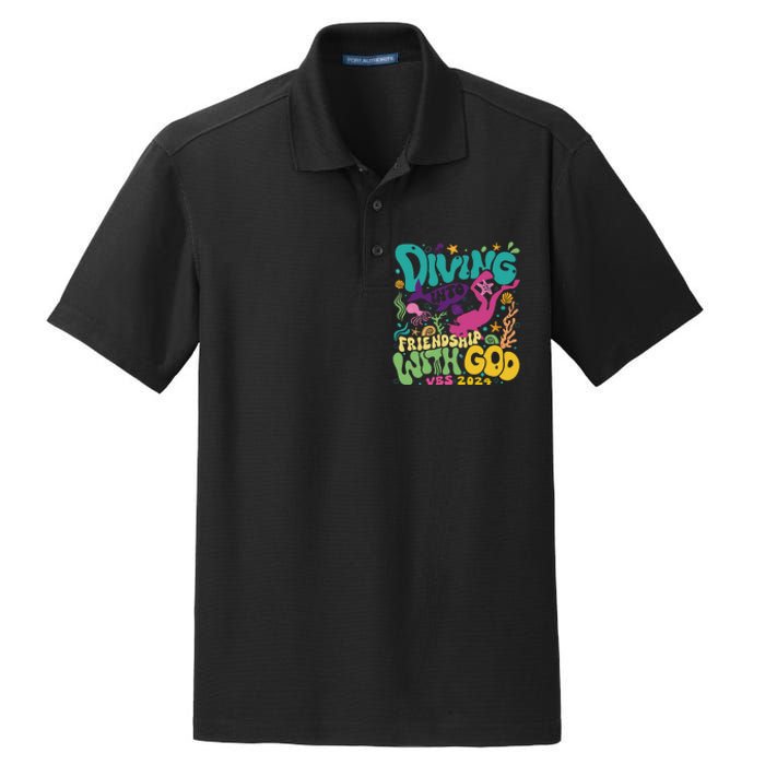 Diving Into Friendship With God Scuba Vbs 2024 Christian Dry Zone Grid Polo