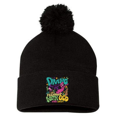 Diving Into Friendship With God Scuba Vbs 2024 Christian Pom Pom 12in Knit Beanie