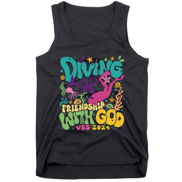 Diving Into Friendship With God Scuba Vbs 2024 Christian Tank Top