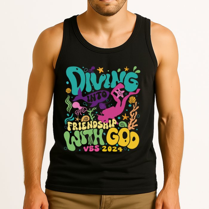 Diving Into Friendship With God Scuba Vbs 2024 Christian Tank Top
