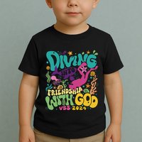 Diving Into Friendship With God Scuba Vbs 2024 Christian Toddler T-Shirt
