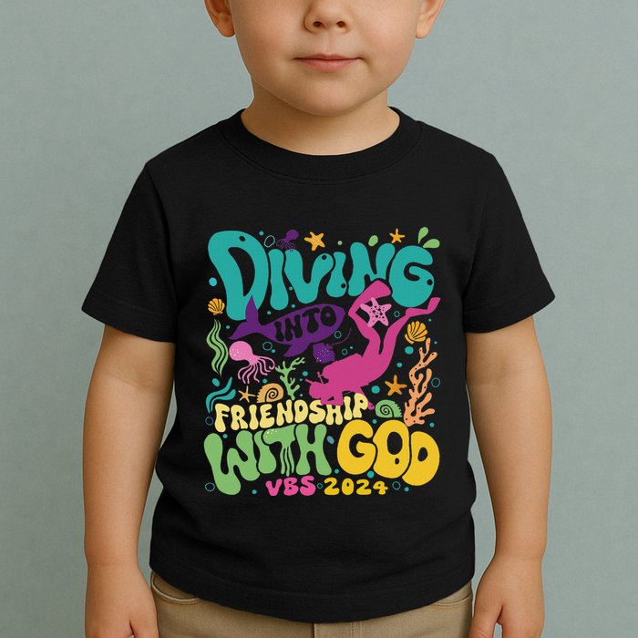 Diving Into Friendship With God Scuba Vbs 2024 Christian Toddler T-Shirt