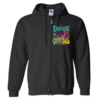 Diving Into Friendship With God Scuba Vbs 2024 Christian Full Zip Hoodie