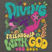 Diving Into Friendship With God Scuba Vbs 2024 Christian Cotton Canvas Backpack