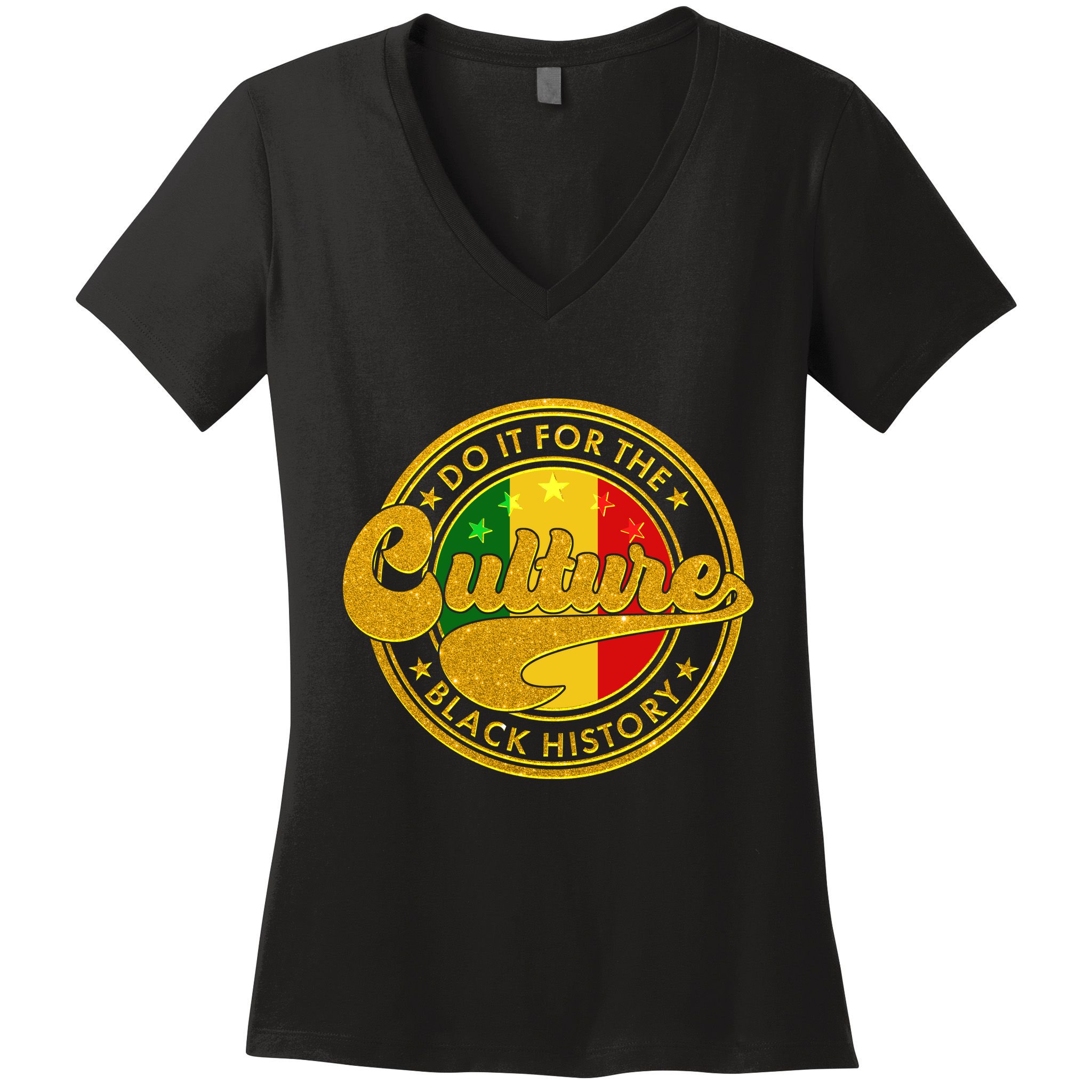 Do It For The Culture Black History Emblem Women's V-Neck T-Shirt