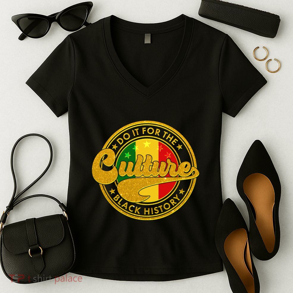 Do It For The Culture Black History Emblem Women's V-Neck T-Shirt
