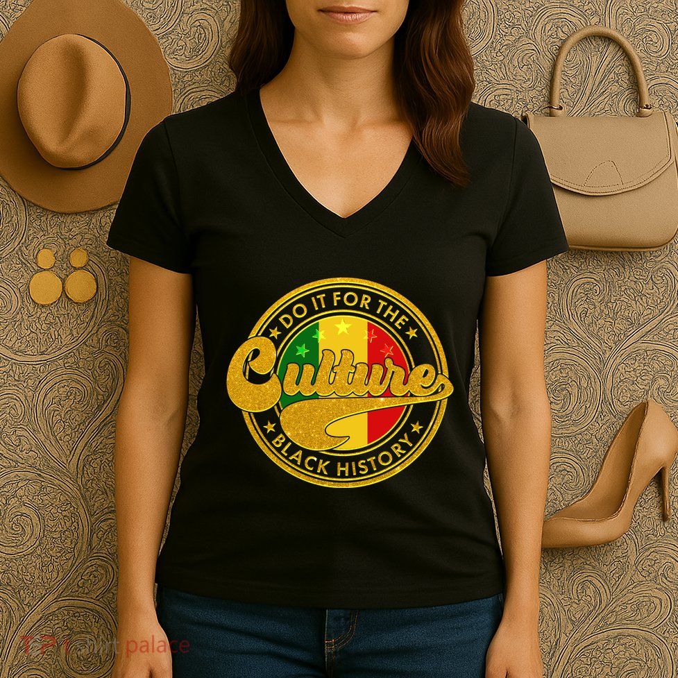 Do It For The Culture Black History Emblem Women's V-Neck T-Shirt