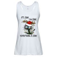 Deer Its Fine I'm Fine Everything is Fine Christmas Tree Cat Ladies Essential Flowy Tank