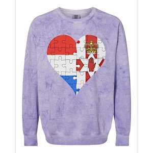 Dutch Irish Flag Heart Gift Colorblast Crewneck Sweatshirt