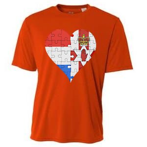 Dutch Irish Flag Heart Gift Cooling Performance Crew T-Shirt