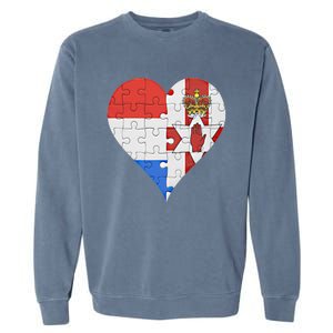 Dutch Irish Flag Heart Gift Garment-Dyed Sweatshirt