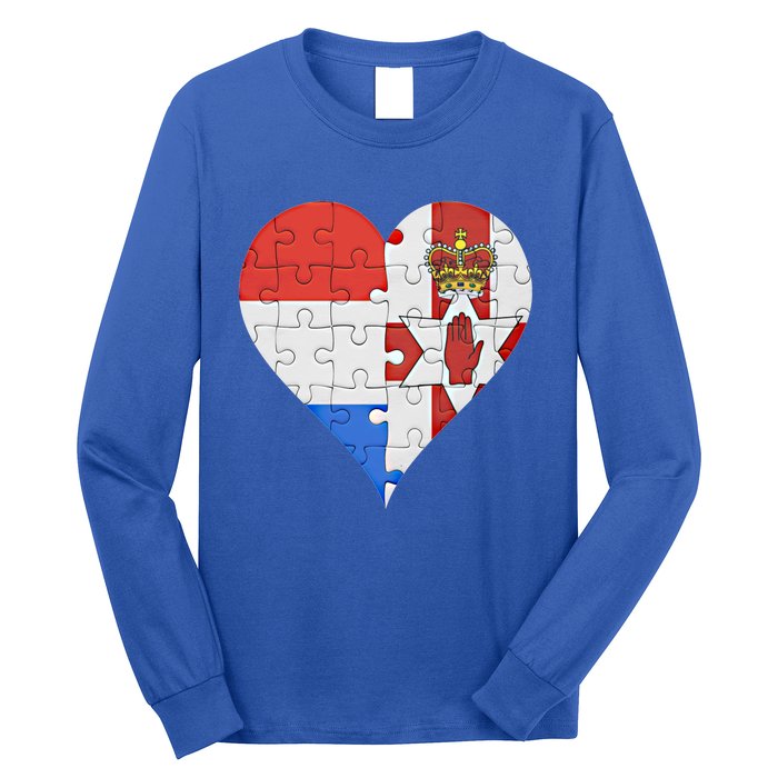 Dutch Irish Flag Heart Gift Long Sleeve Shirt