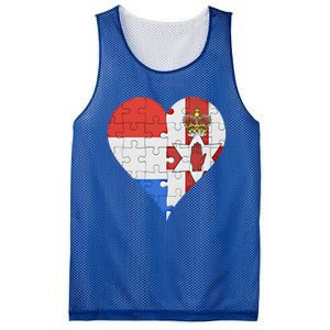 Dutch Irish Flag Heart Gift Mesh Reversible Basketball Jersey Tank