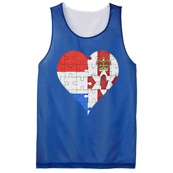 Dutch Irish Flag Heart Gift Mesh Reversible Basketball Jersey Tank