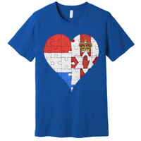 Dutch Irish Flag Heart Gift Premium T-Shirt