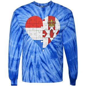 Dutch Irish Flag Heart Gift Tie-Dye Long Sleeve Shirt