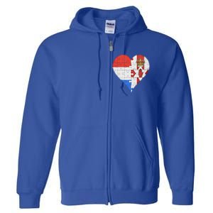 Dutch Irish Flag Heart Gift Full Zip Hoodie