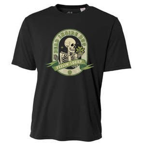 Dead Inside Feelin Lucky Retro Lucky Skeleton St Patricks Day Lucky Vibes Cooling Performance Crew T-Shirt