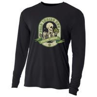 Dead Inside Feelin Lucky Retro Lucky Skeleton St Patricks Day Lucky Vibes Cooling Performance Long Sleeve Crew