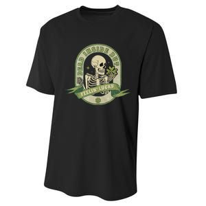 Dead Inside Feelin Lucky Retro Lucky Skeleton St Patricks Day Lucky Vibes Performance Sprint T-Shirt