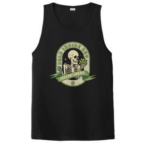 Dead Inside Feelin Lucky Retro Lucky Skeleton St Patricks Day Lucky Vibes PosiCharge Competitor Tank