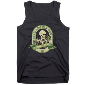 Dead Inside Feelin Lucky Retro Lucky Skeleton St Patricks Day Lucky Vibes Tank Top